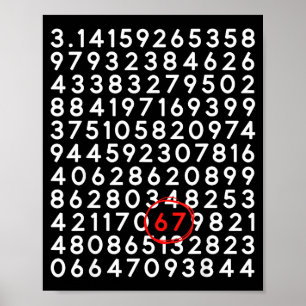 Poster Divertido dia 67 3.14 número seis sete meme matemá