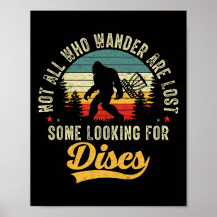 Poster Divertido Disc Golfing Pé Grande Disco de Golfe Pé