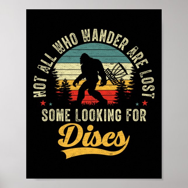 Poster Divertido Disc Golfing Pé Grande Disco de Golfe Pé (Frente)