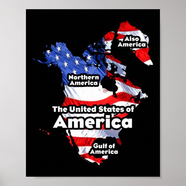 Poster Divertido Donald Trump Bandeira Americana Canadá G (Frente)