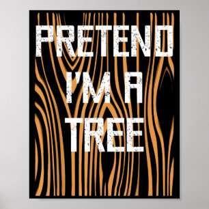 Poster Divertido Fácil Preguiçoso Dia das Bruxas Finge Se