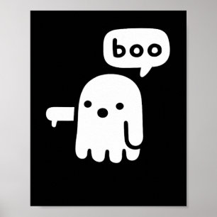 Poster Divertido Fantasma De Desaprovação Boo Halloween