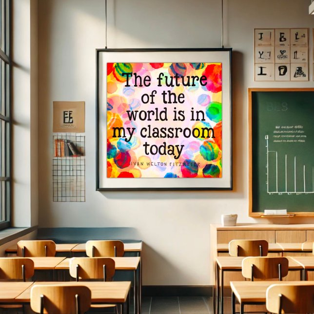 Poster Divertido Futuro Colorido do Professor de Sala de  (Criador carregado)