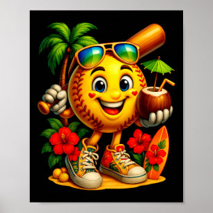 Poster Divertido Havaí Softll Ll Havaiano Tropical Verão 