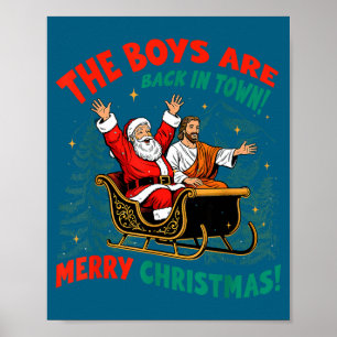 Poster Divertido Jesus Natal Os Meninos Voltaram à Cidade