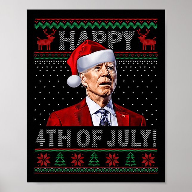 Poster Divertido Joe Biden Feliz Dia do Natal Feio de jul (Frente)