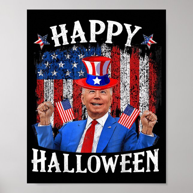 Poster Divertido Joe Biden Feliz Halloween Para O Quarto  (Frente)