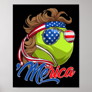 Poster Divertido Merica Ténis Ll E Bandeira Dos EUA Óculo