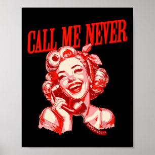 Poster Divertido Nunca Me Ligue Romance Anti Dia dos Namo