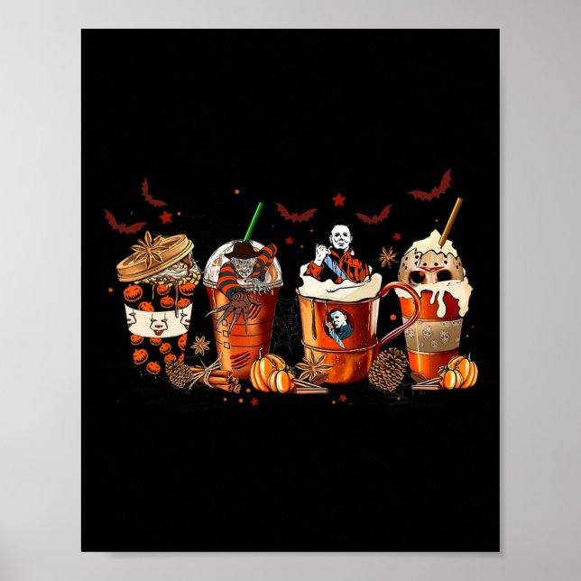 Poster Divertido Outono Fall Horror Latino Café Ghost Hal (Frente)
