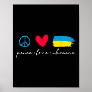 Poster Divertido Paz Amor Ucrânia Bandeira Ucraniana Aman