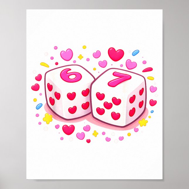 Poster Divertido Preppy 67 Dia dos Namorados Seis Sete Da (Frente)