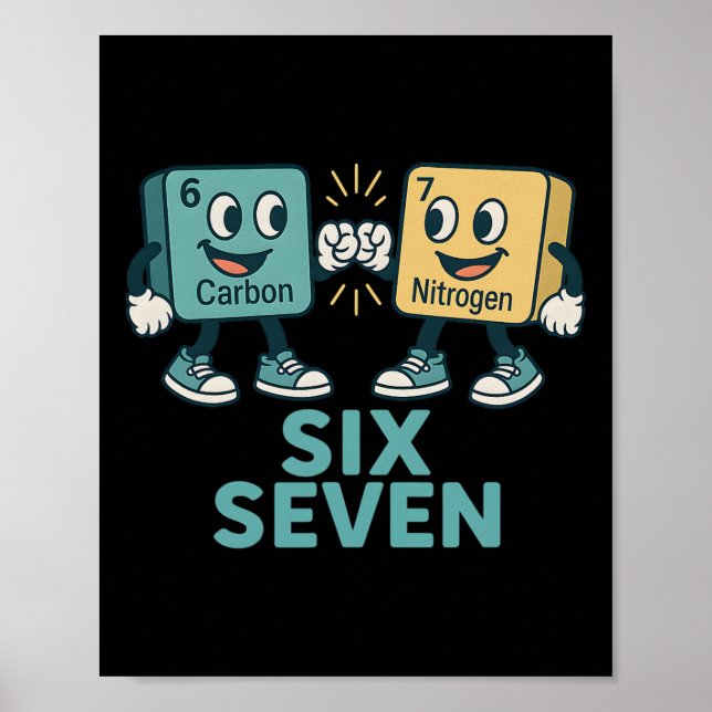 Poster Divertido Professor de Ciências 67 6 7 Carbono Nit (Frente)