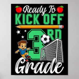 Poster Divertido pronto para chutar 3ª série futebol de v