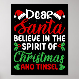 Poster Divertido Querido Papai Noel Acredite No Espírito 