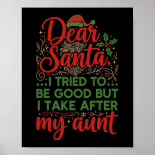 Poster Divertido Querido Papai Noel Tentei Ser Bom Mas Eu
