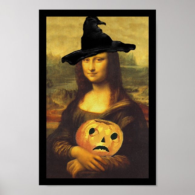 Poster Divertido Renascença Mona Lisa Halloween Br (Frente)