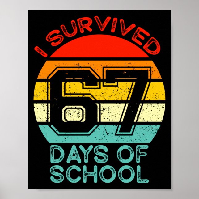 Poster Divertido Retro Sobrevivi 67 Dias De Professores D (Frente)