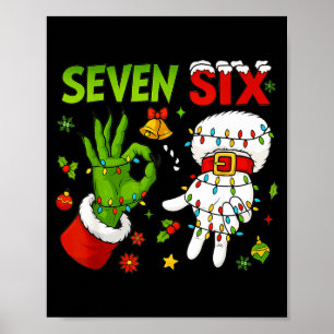 Poster Divertido Seis Sete 67 Meme 6 7 Natal Elfo Mão Men