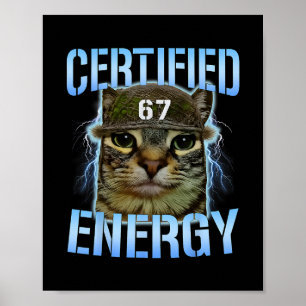 Poster Divertido Seis Sete 67 Meme Certificado Energia Ga