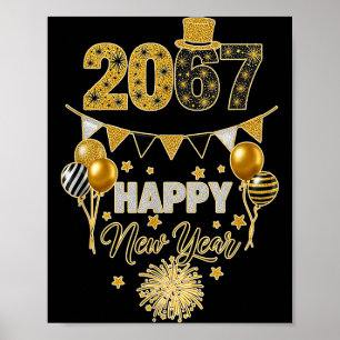 Poster Divertido Seis Sete 67 Meme Feliz Ano Novo