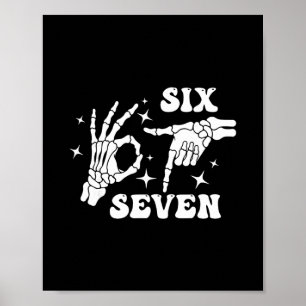 Poster Divertido Seis Sete 67 Meme Geração Alpha Mãos de