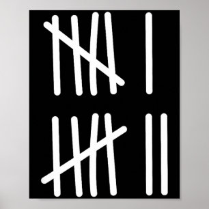 Poster Divertido Seis Sete 67 Meme Marcas de Contagem 6 7