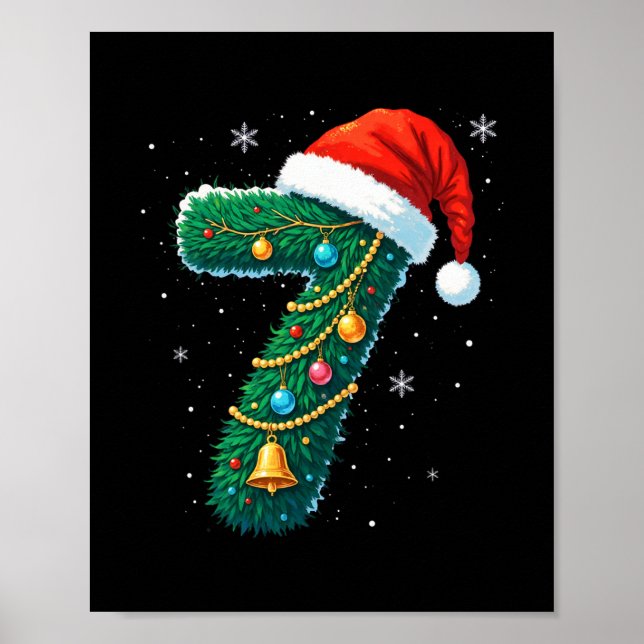 Poster Divertido Seis Sete 6 7 Design de Meme de Natal pa (Frente)
