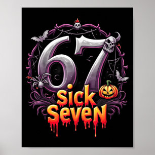 Poster Divertido Seis Sete 6 7 Design de Meme Divertido D