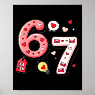Poster Divertido Seis Sete 6 7 Dia dos Namorados Gíria Ge
