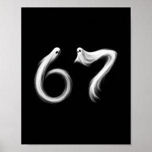 Poster Divertido Seis Sete 6 7 Meme 67 Design Fantasma Ha