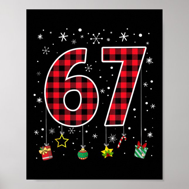 Poster Divertido Seis Sete 6 7 Meme 67 Natal Xadrez Verme (Frente)