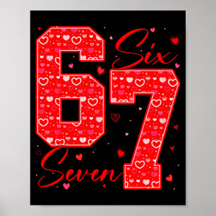 Poster Divertido Seis Sete 6 7 Meme Corações Cupido Dia d