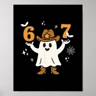 Poster Divertido Seis Sete 6 7 Meme Cowboy Fantasma Hallo