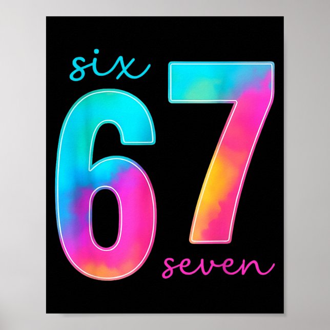 Poster Divertido Seis Sete 6 7 Meme Geração Alpha Gíria 6 (Frente)