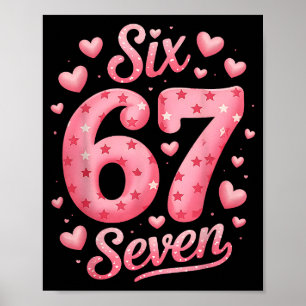 Poster Divertido Seis Sete 6 7 Meme Para Homens Mulheres 