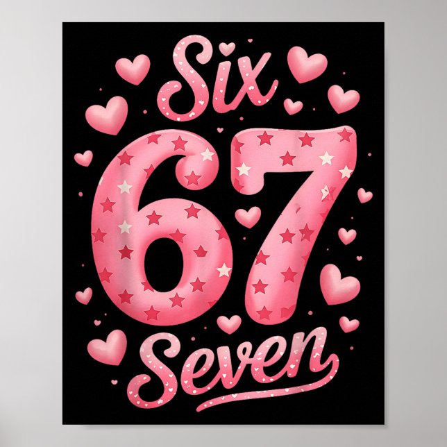 Poster Divertido Seis Sete 6 7 Meme Para Homens Mulheres  (Frente)