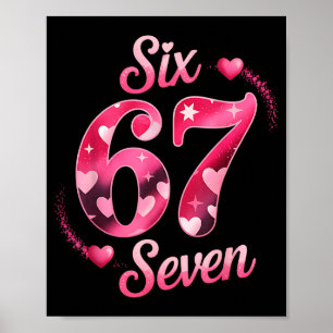 Poster Divertido Seis Sete 6 7 Meme Para Homens Mulheres 