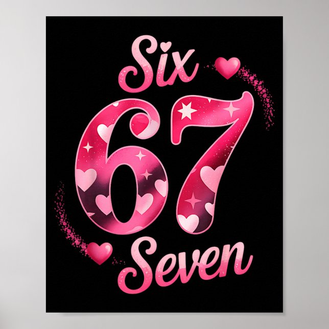 Poster Divertido Seis Sete 6 7 Meme Para Homens Mulheres  (Frente)