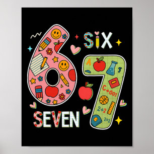 Poster Divertido Seis Sete 6 7 Meme Professor Design Para