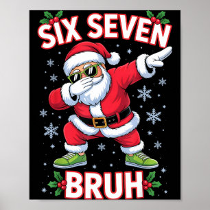 Poster Divertido Seis Sete Bruh 67 Natal Papai Noel Dabbi
