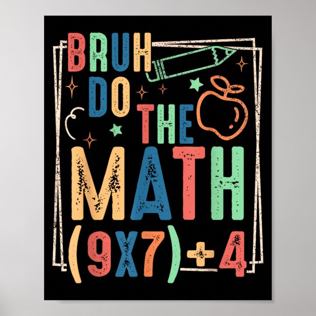 Poster Divertido Seis Sete Humor de Professor Bruh Faça a (Frente)