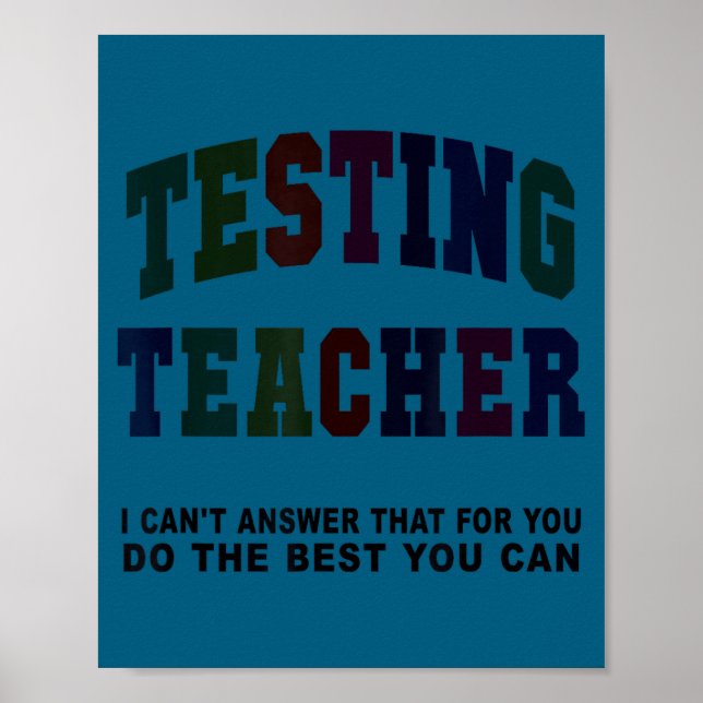 Poster Divertido teste professor dia de teste mano matemá (Frente)
