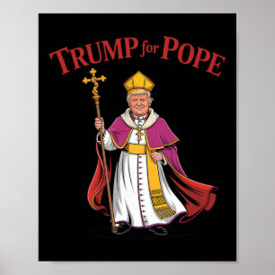 Poster Divertido Trump Para Papa Católico Vaticano Papado