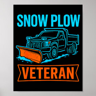 Poster Divertido Veterano de Limpa Neve Aposentado Invern