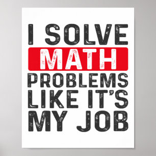 Poster Divertido Volta às Aulas Eu Resolvo Problemas de M