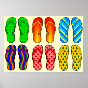 Póster Divertimento do flip-flop