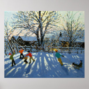 Póster Divertimento na neve Tideswell Derbyshire