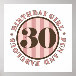 Póster Divertimento & presentes de aniversário de 30 ano