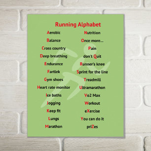 Póster Divertimento Running do alfabeto inspirado